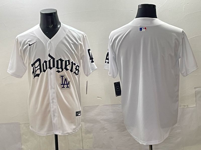 Men 2025 Los Angeles Dodgers Blank White 7th generations Joint Name Nike MLB Jersey style 02